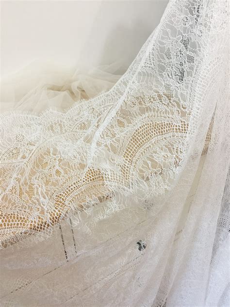 3 Meter Bridal Chantilly Lace Fabric Lingerie Lace Eyelash Etsy