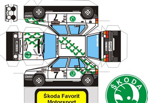 Sp Papel Modelismo Papercraft Škoda Favorit Motorsport