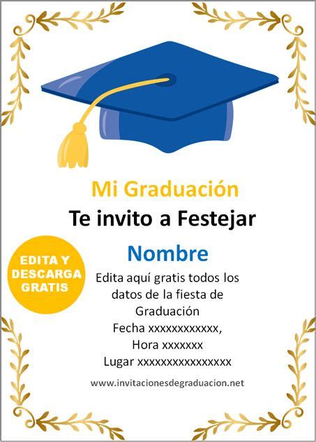 Las Mejores Invitaciones De Graduaci N Universitaria Para Editar Gratis