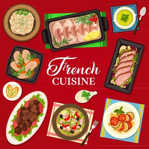 French Cuisine Restaurant Meals Menu Cover Page 11862311 Vector Art At