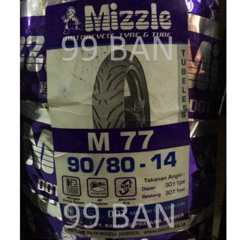 Jual Mizzle M Ukuran Ban Belakang Tubeless Motor Matic Velg