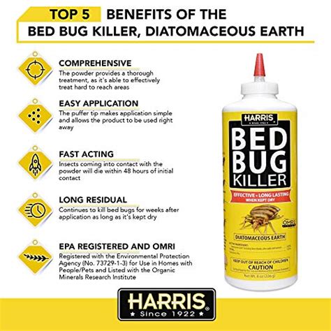 Harris Hde 8 Bed Bug Powder Diatomaceous Earth 8oz Yellow Pricepulse