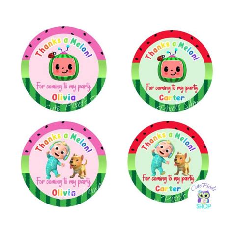 Cocomelon Birthday Labels