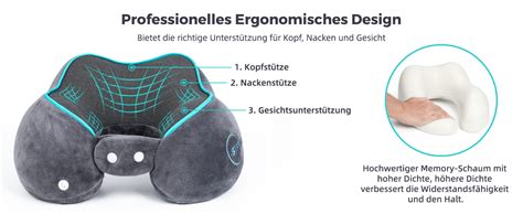 Siproch Nackenkissen Reise aus Memory Foam Atmungsaktiv Nackenhörnchen