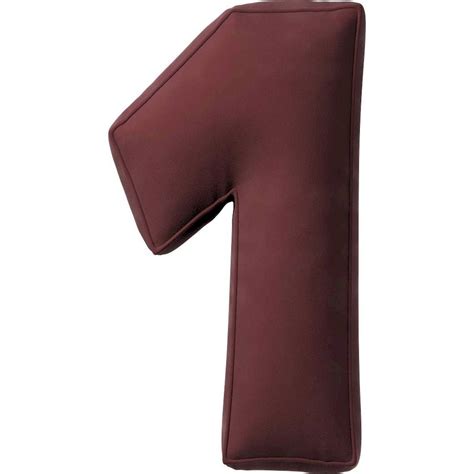Coussin En Velours Chiffre 1 25 X 10 X 40 Cm Rouge Bourgogne Leroy Merlin