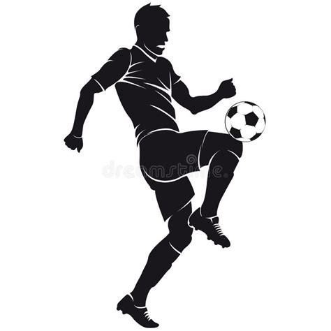 Vector Football Soccer Player Silhouette Stock Vector Illustration