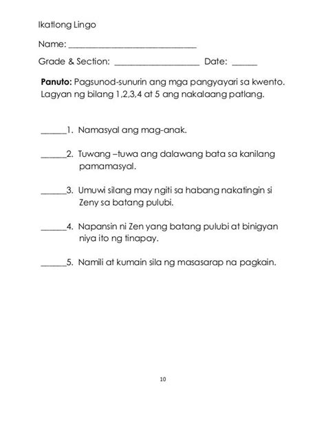 Mtb Mle Tagalog Activity Sheets Q12