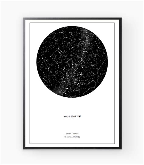 Star Map White - Starry Sky Poster