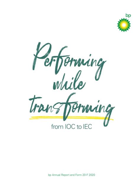 Bp Annual Report And Form 20f 2020 Pdf Bp Sustainability