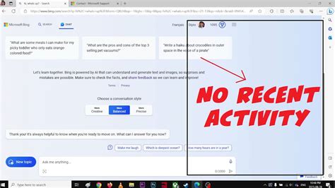 Recent Activity In Microsoft Bing S Chat Ai Is Missing Fixed 2023 Youtube