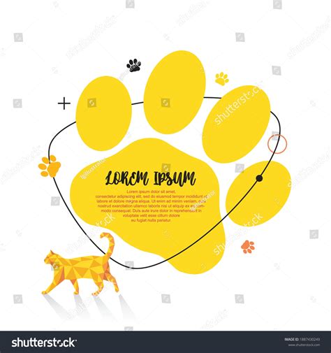 Yellow Modern Graphic Cat Paw Elements Stock Vector Royalty Free