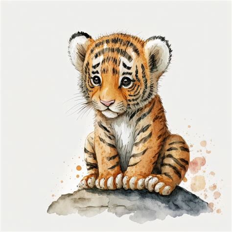 Premium Photo Cute Cartoon Tiger Isolated On A White Background