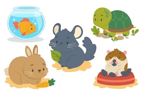 Premium Vector Different Pets Illustration Collection