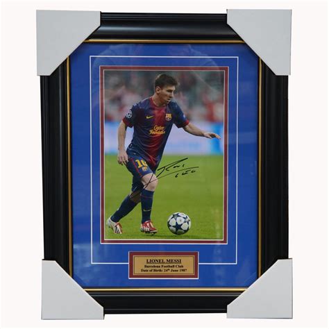 Lionel Messi Barcelona Hand Signed Photo Framed 3507 Ht Framing And Memorabilia