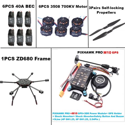 Zd Pro M Full Carbon Fiber Hexa Rotor Foldable Arm Hexacopter