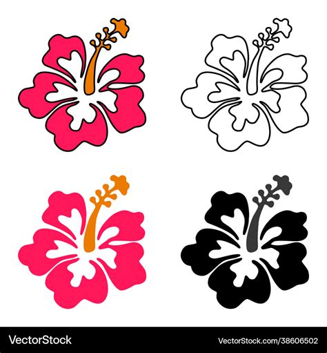 Hawaiian Hibiscus Royalty Free Vector Image Vectorstock