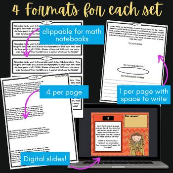 Yearly Math Word Problems Bundle Seasonal Math Word Problems Print