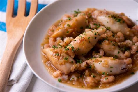 Chipirones Calamares Guisados Con Verduras Gambas Y Patatas Receta