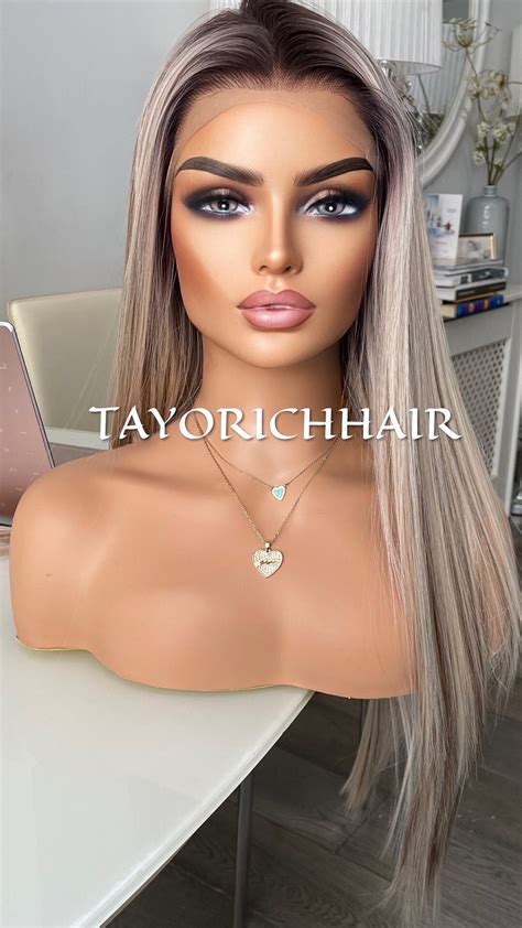 Rooted Mixed Blonde Highlights Lace Front Wig Limited Edition Free Part Preplucked Natural Wig