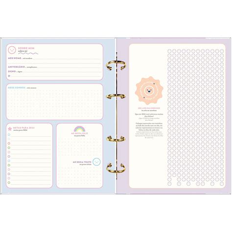 Planner Argolado 2024 HAPPY Tilibra Laranja Lima Papelaria