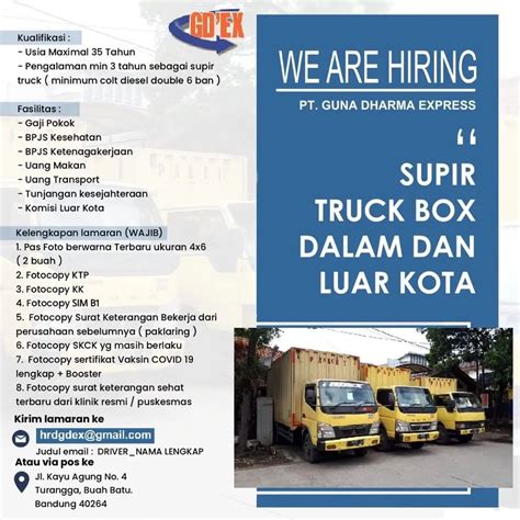 Lowongan Driver Sopir Truk Box Luar Dan Dalam Kota AtmaGo