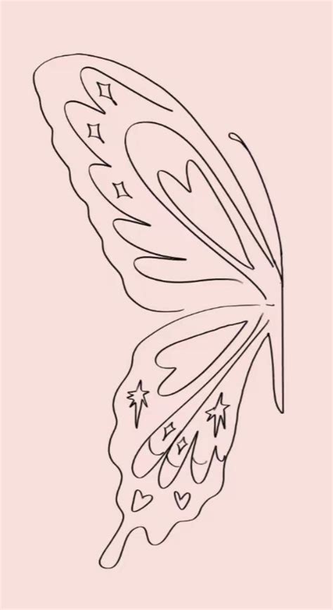 Butterfly Tattoo In 2024 Butterfly Drawing Outline Butterfly Stencil