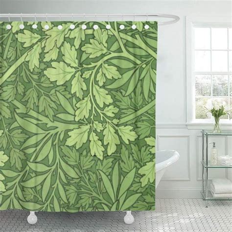 Cynlon Pattern William Morris Foliage Green Leaves Vintage Bathroom