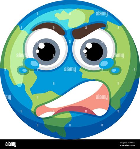 A Crying Earth Cartoon Illustration Stock Vector Image Art Alamy