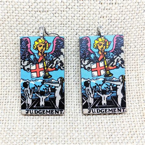 Tarot Card Earrings Judgement Earrings Tarot Gift Etsy