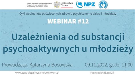 Webinar Uzale Nienia Od Substancji Psychoaktywnych U M Odzie Y