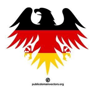 Vector illustration of eagle silhouette with German flag inside the ...