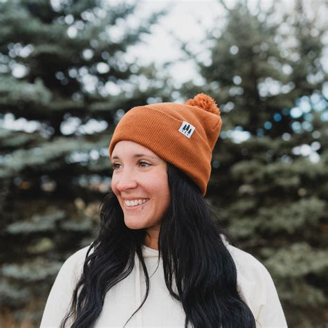 Three Tree Foldover Pom Beanie Brown The Montana Scene