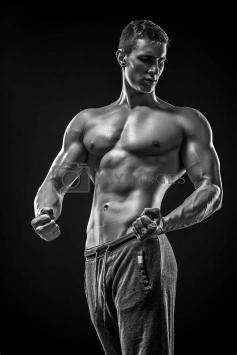 Image Of Very Muscular Man Posing With Naked Torso By Nazarovsergey Vectors Illustrations Free