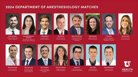 2024 Anesthesiology Resident Matches Anesthesiology Department U Of