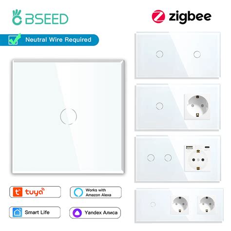 BSEED Zigbee 1 2 3Gang Smart Touch Switches 1 2 3Way Tuya Smart Life