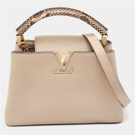 Louis Vuitton Galet Taurillon Leather And Python Capucines Bb Bag Louis