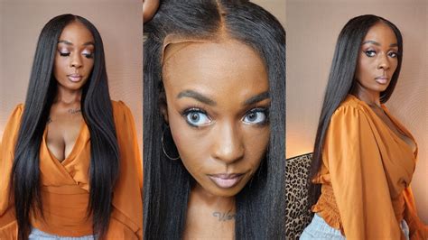 Affordable Natural Wig Yaki Straight Detailed Wig Install Bye Bye