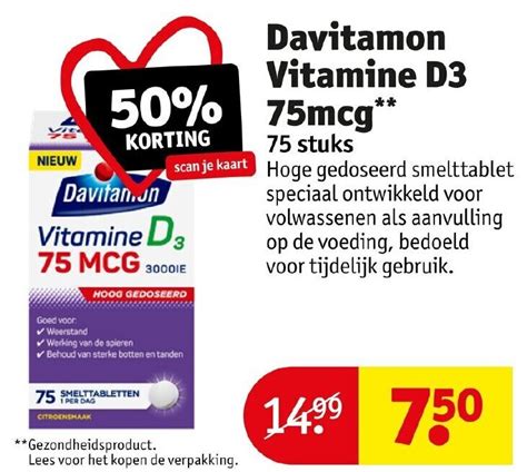 Davitamon Vitamine D3 75mcg 75 Stuks Aanbieding Bij Kruidvat