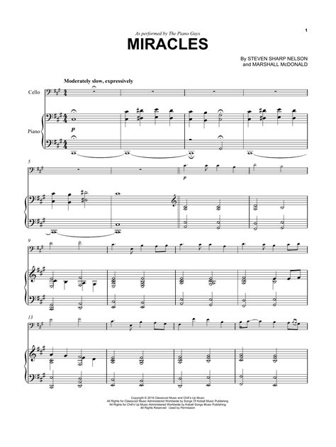 Miracles By The Piano Guys Sheet Music For Cello And Piano At Sheet