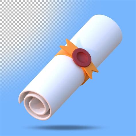 Premium PSD 3d Rolled Paper Document Three Dimensional Render