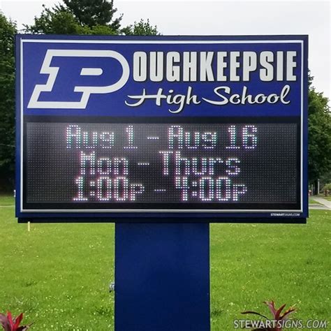 School Sign for Poughkeepsie High School - Poughkeepsie, NY