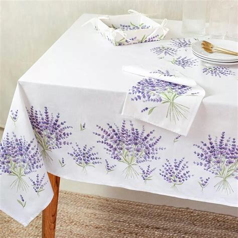 Nappe Ronde Enduite 180 cm Motif Lavande Artisanat Provençal