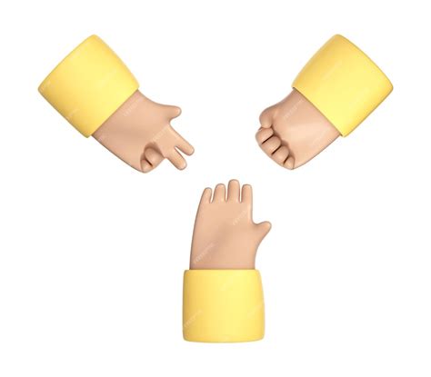 Premium Vector 3d Cartoon Hands Play Rock Paper Scissors Game Rock