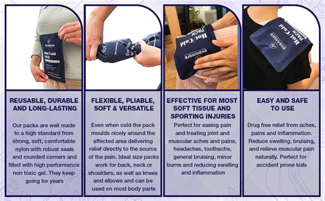 Reusable Hot Cold Gel Pack Packs Evanmore Ice Heat Therapy Wrap Compress For Pain Relief From