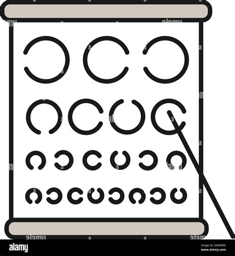 Eye Exam Chart Color Icon Landolt Vision Test Optotype Isolated