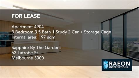 FOR LEASE 4904 63 Latrobe St Melbourne Sapphire By The Gardens