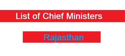 List of Chief Ministers of Rajasthan (1949-2023): First Female CM of ...