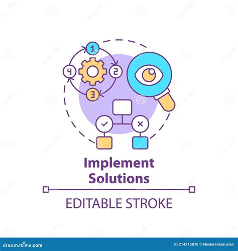 Implementar Concepto De Soluciones Icono Ilustraci N Del Vector