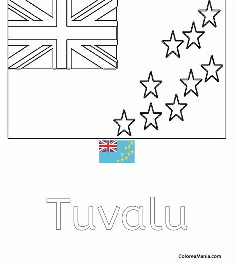 Colorear Tuvalu 2 Banderas De Paises Dibujo Para Colorear Gratis