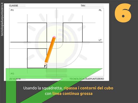 Proiezione Ortogonale Di Un Cubo Poggiato Sul Po